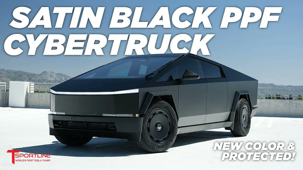 More film! Satin Black PPF on this #cybertruck looks sick! Protection & the look 🖤📐 youtu.be/jxNFXE-uFP0