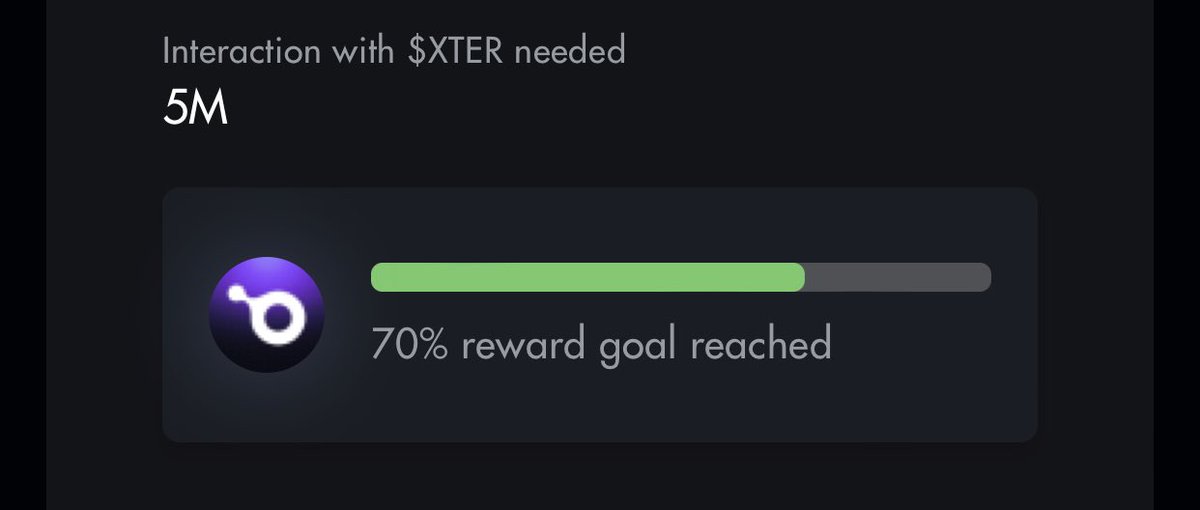 70% reached!

$XTER will probably be over by tomorrow 🫠