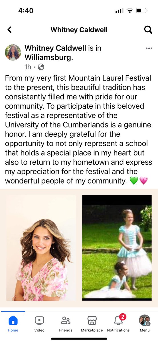 🩷💚🩷💚 Such an honor for Whitney to participate in this beautiful time honored festival and to represent not only the University of the Cumberlands but also her home town 🩷💚 KMLF 2024