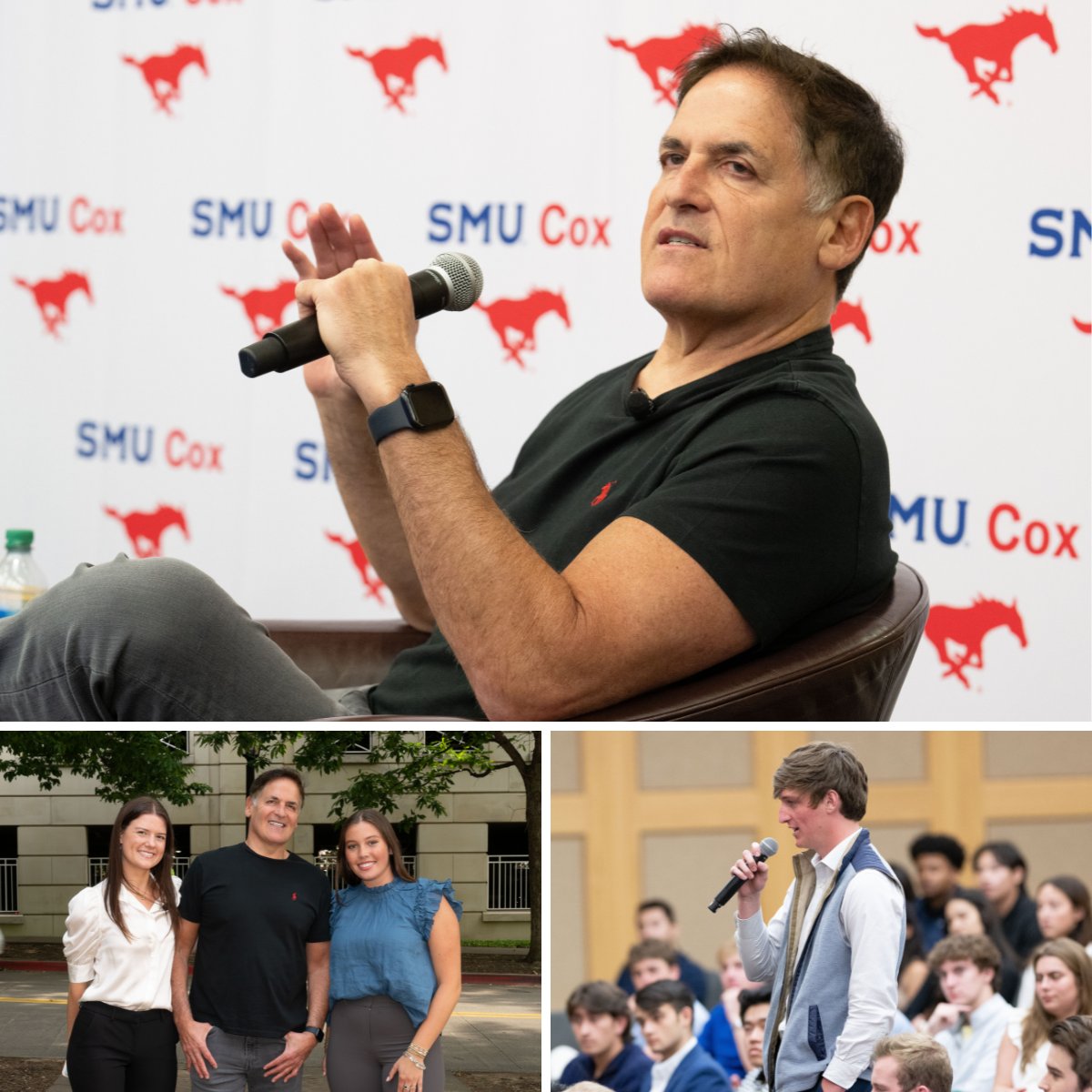 We learned so much from @mcuban, who was on campus to share wisdom from his career as a successful entrepreneur with BBA students in the SMU Cox Beta Phi chapter of the @deltasigmapi national business fraternity. #smucox #coxnetwork