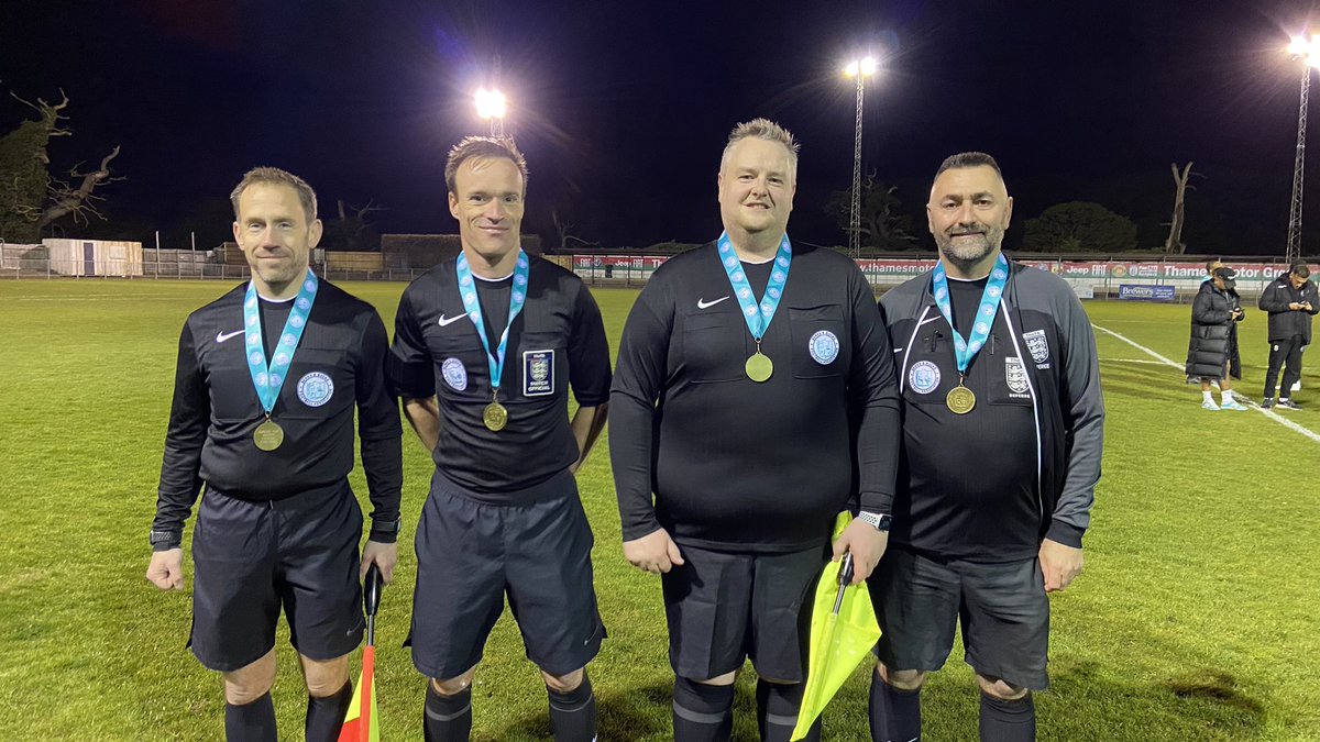 Congratulations to our appointed match officials for today’s County Cup Final - we hope you enjoyed the occasion! 

Referee: Kieran Bailey
Asst Ref: Nick Pyne 
Asst Ref: Daniel Edwards 
Fourth Official: Leslie Langham

#BBFACountyCups