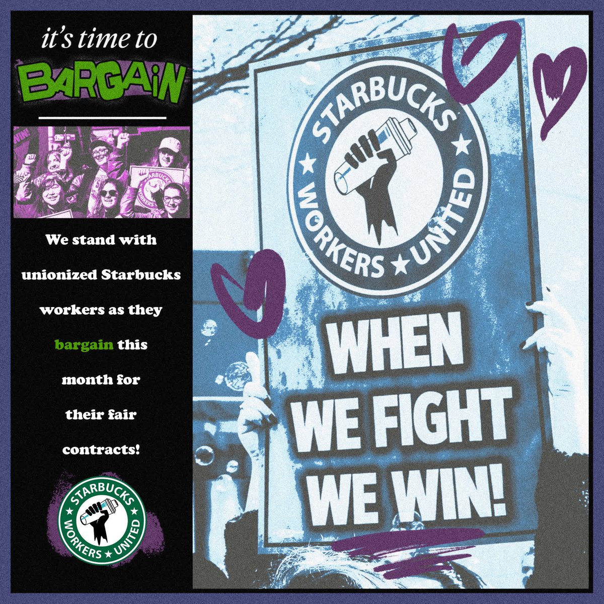 Exciting news! @SBWorkersUnited is heading to the bargaining table next week. Let's stand in solidarity with baristas making history. Your support matters! 💪 bit.ly/sbwutable #ButtonUp4Bargaining share.seiu.org/s/KM7llJ0yLeqs…