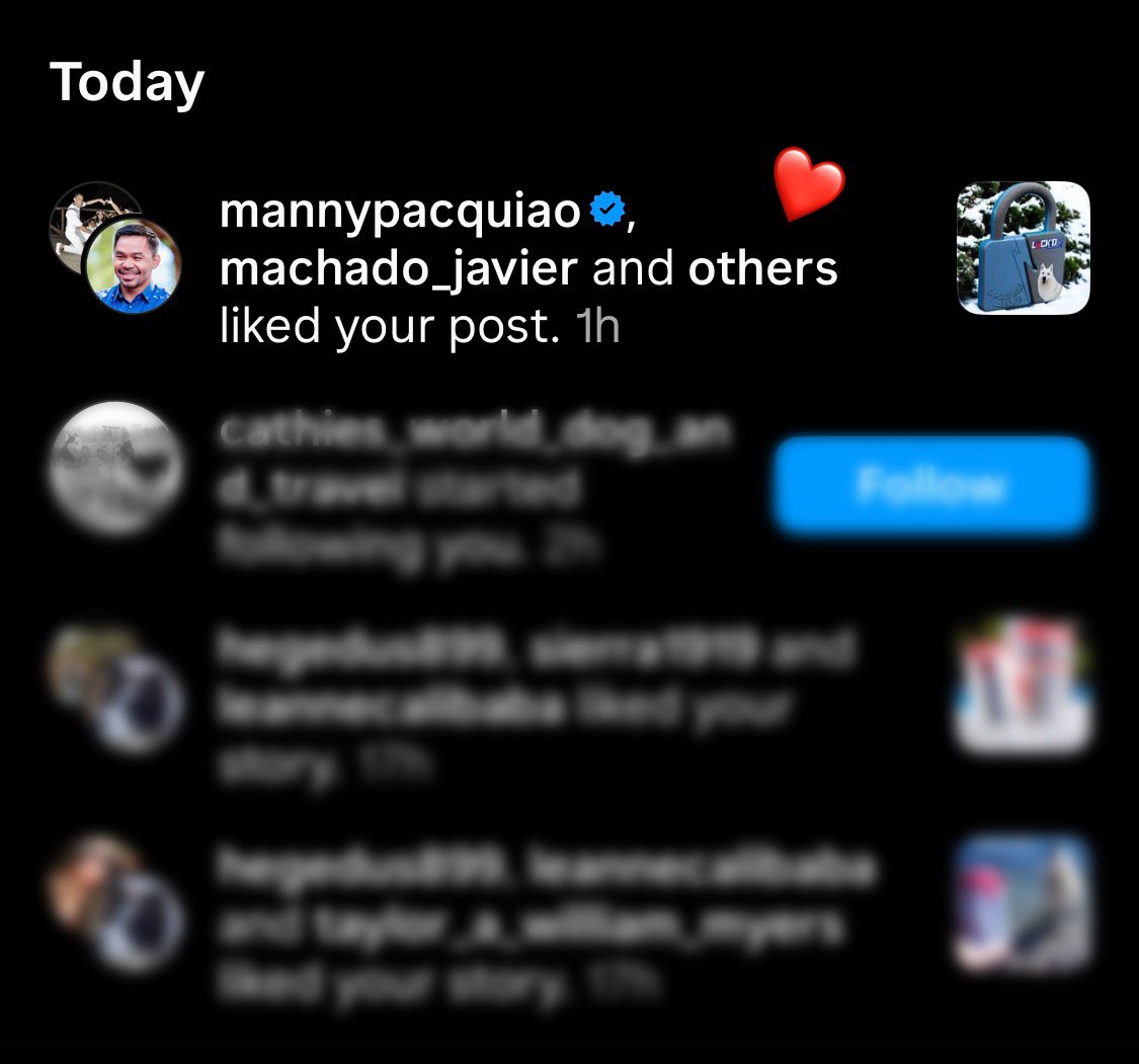LOCKDIN_Milo's tweet photo. you know it’s a good day when @MannyPacquiao likes your post! 🥊💦 stay #LockdIn !!!#LOCKDINNation #LockdInMilo $LTNC #LiveLockdIn https://t.co/3T1A1KXmCq
