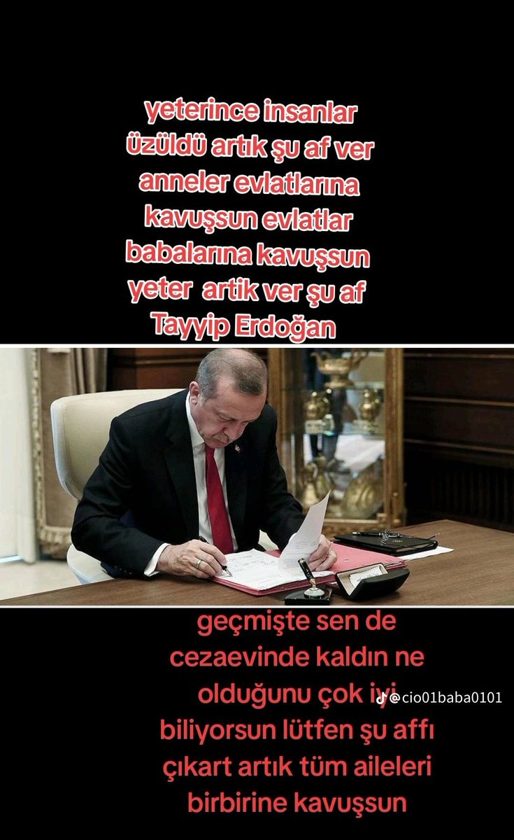 Bismillahirrahmanirrahim 
Affet Türkiye 
<a href="/Akparti/">AK Parti</a> <a href="/RTErdogan/">Recep Tayyip Erdoğan</a> 
<a href="/TBMMGenelKurulu/">TBMM Genel Kurulu</a> 
<a href="/dbdevletbahceli/">Devlet Bahçeli</a> <a href="/eczozgurozel/">Özgür Özel</a>