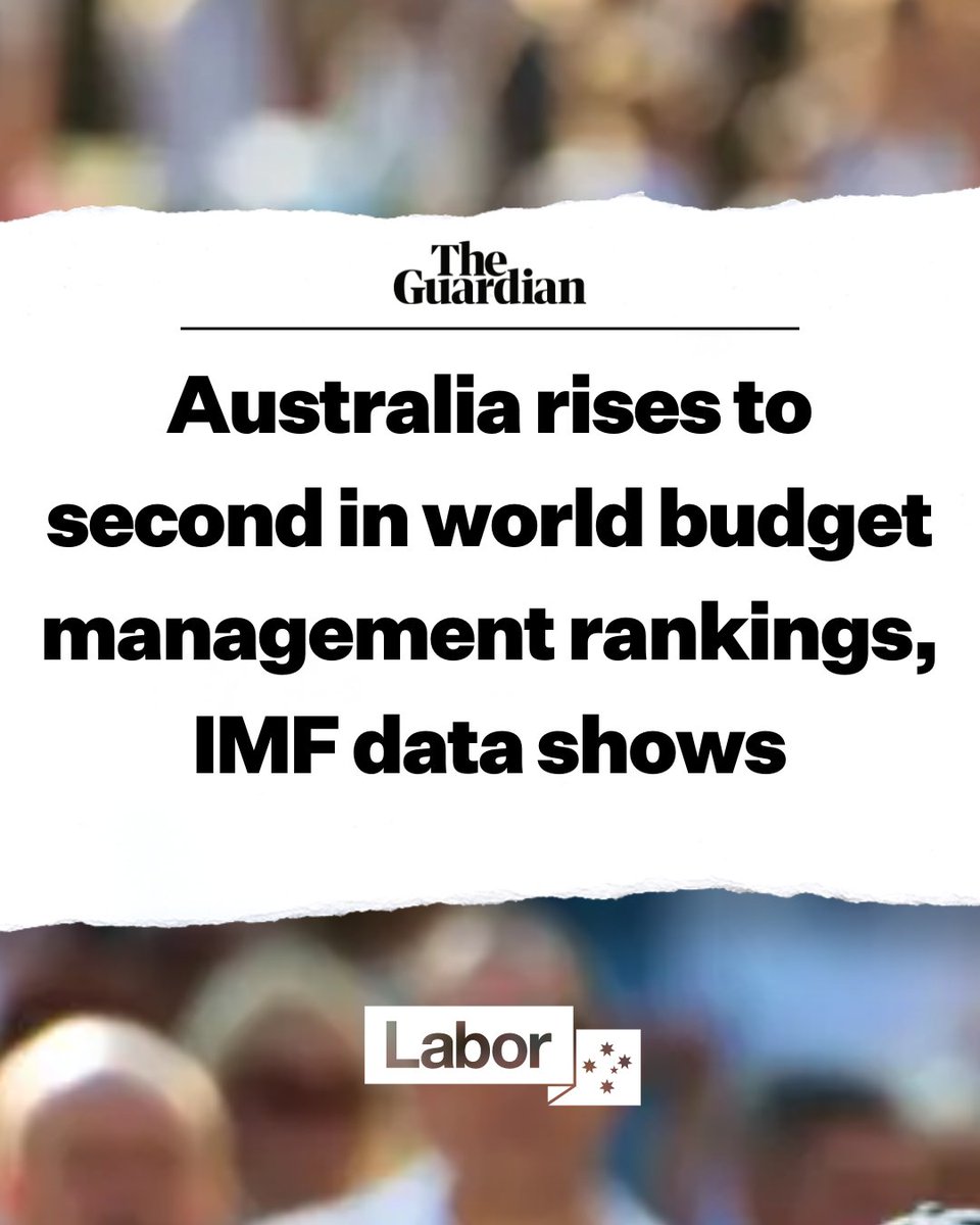 Under the @AlboMP Government, Australia has gone from 14th to 2nd in a global ranking of budget management. We know a stronger budget is not an end in itself but the foundation on which we build everything we want to do for our people and our society #auspol #ausecon @SenKatyG