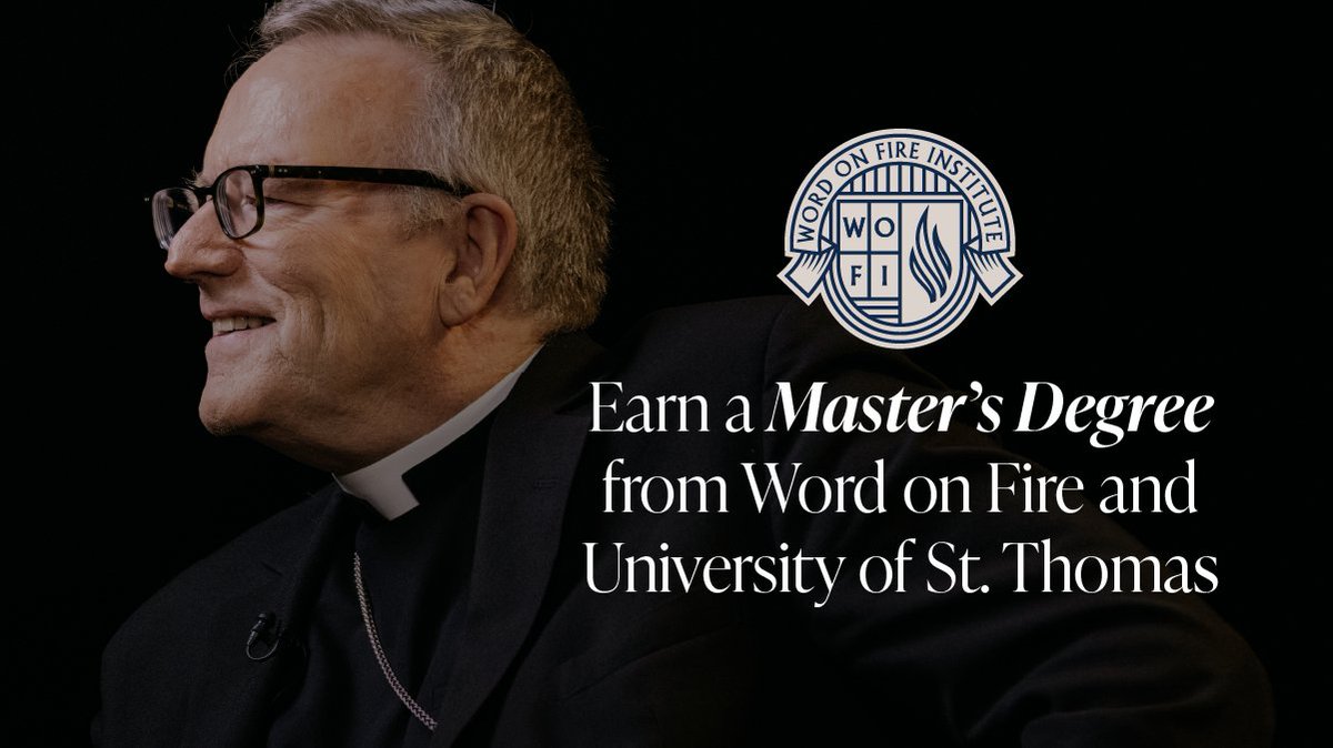 Have you ever wanted to earn a master’s degree from Word on Fire? The Word on Fire Institute is now offering a Master’s Degree in Evangelization & Culture, in partnership with the University of St. Thomas–Houston! Learn more: wordonfire.org/ma.