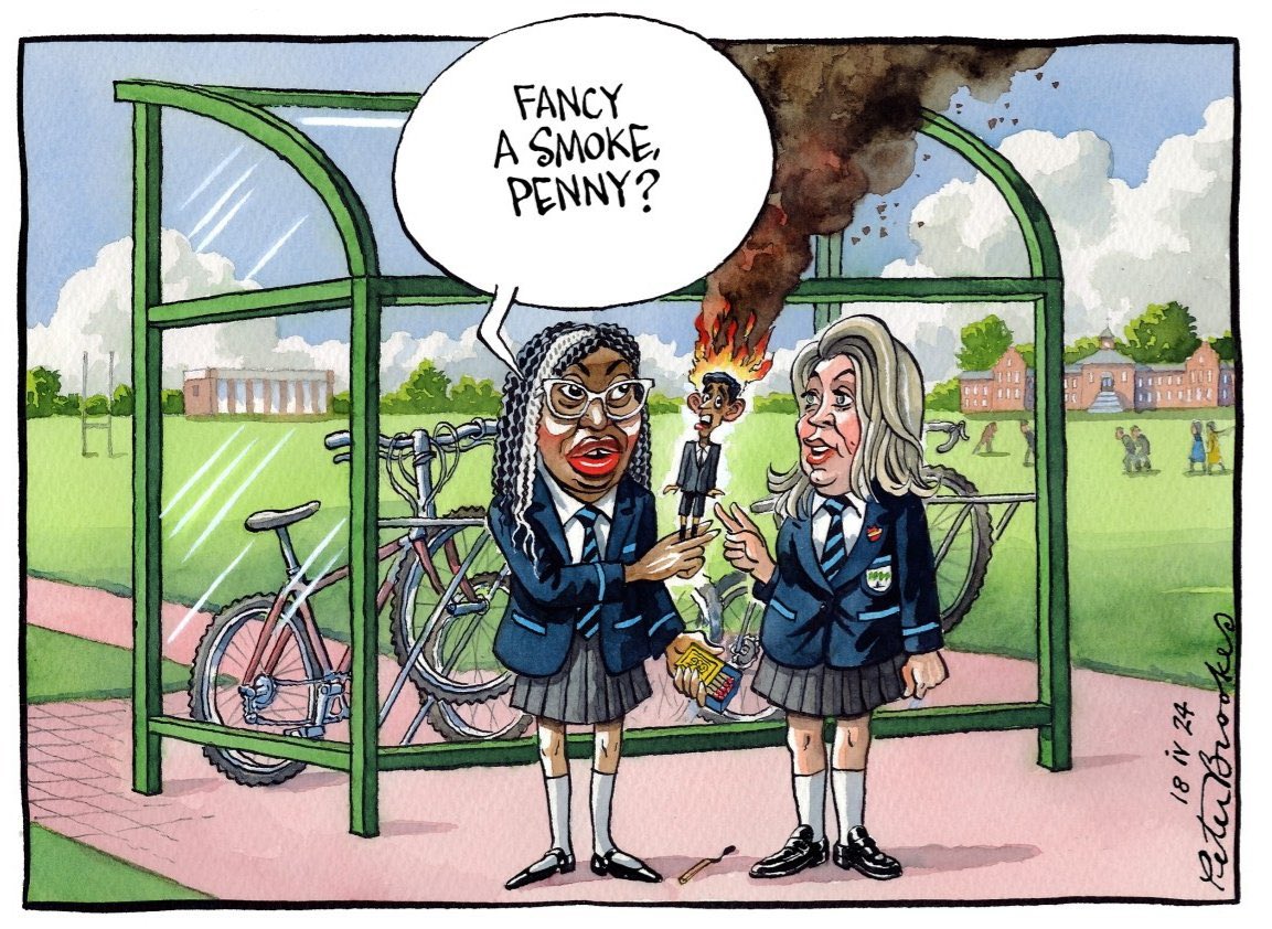 Peter Brookes on #KemiBadenoch #PennyMordaunt #RishiSunak – political cartoon gallery in London original-political-cartoon.com