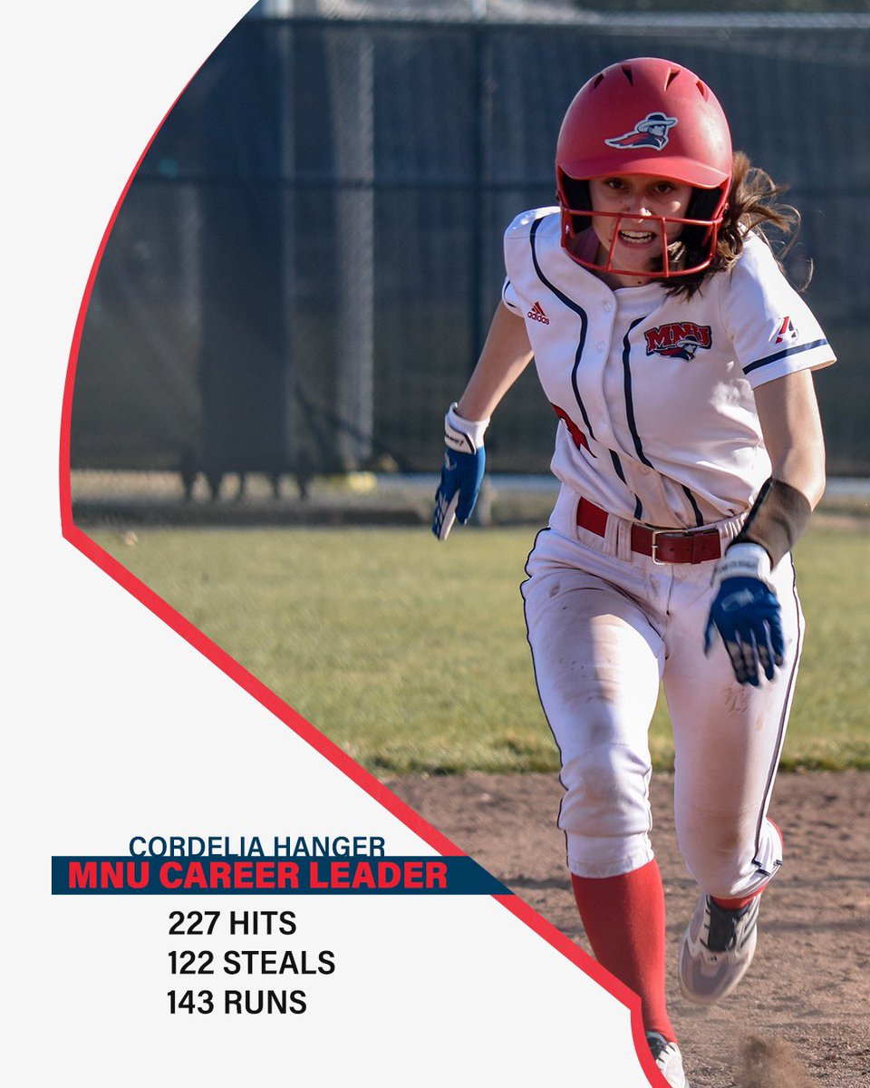 🥎 Cordelia Hanger just broke the MNU Softball career Runs record! She also leads in career Hits and Stolen Bases! #FearTheNeer