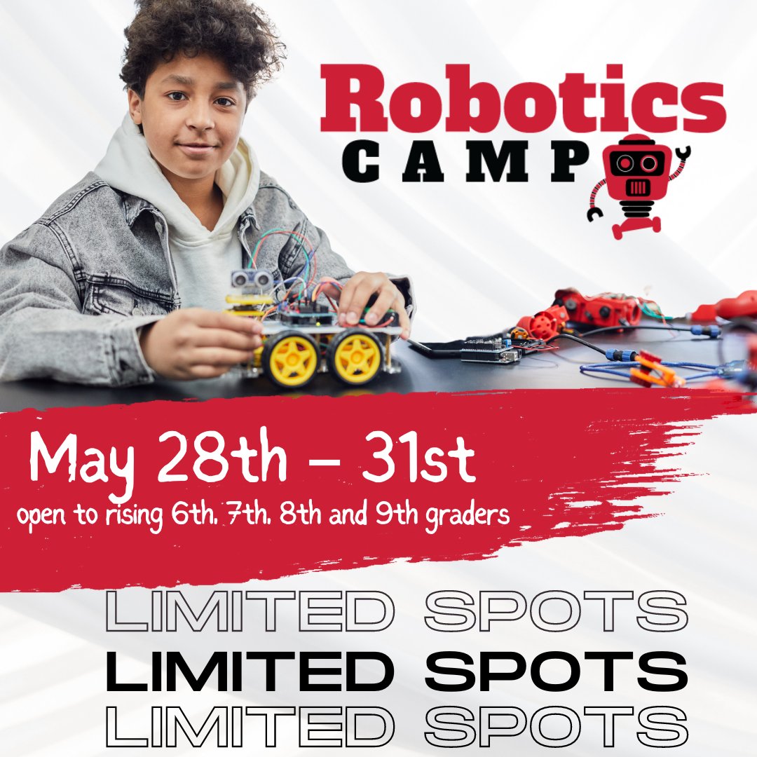 Hurry, only a few spots left for this summer's Robotics Camp! Dive into a world of tech and creativity with hands-on projects, coding challenges, and more. Link below for all the details and secure your spot today! Price increases May 1st! coppellisdef.org/robotics-camp/