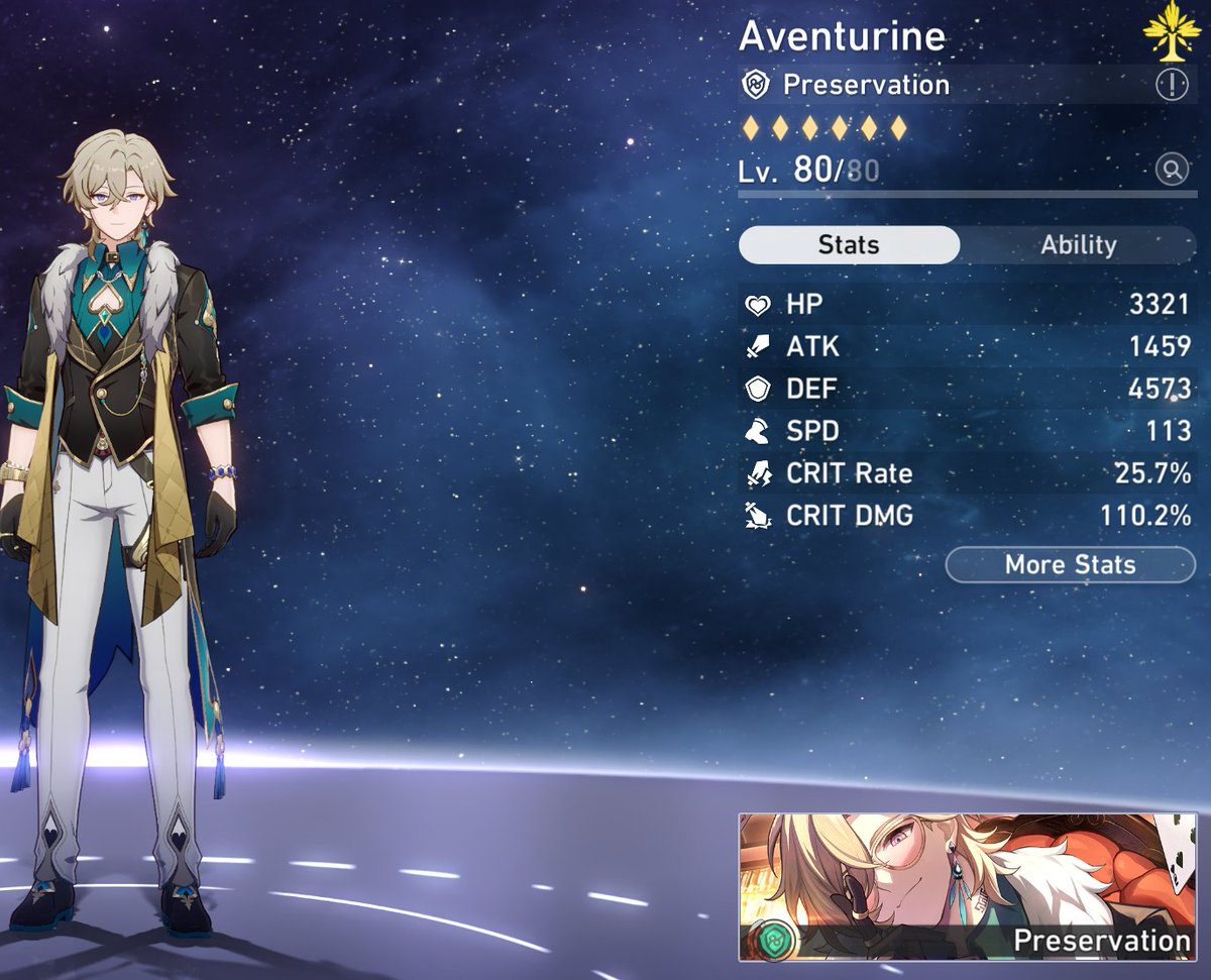 I went all in, and I managed to get Aventurine E0S1! (Winning both the 50/50 and the 75/25, thanks to Gaiathra Tripclops' Blessing) Now all the prefarming can pay off!! 

Still gotta perfect the relics though... What set are people running? 👀