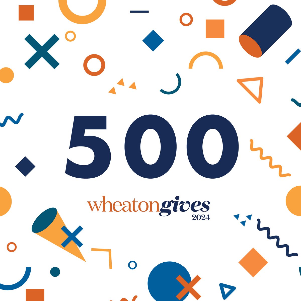 🎉 Woohoo! 500 of you have given to #wheatongives 🎉 Can we reach 800? 🤩 You can give at givingday.wheaton.edu