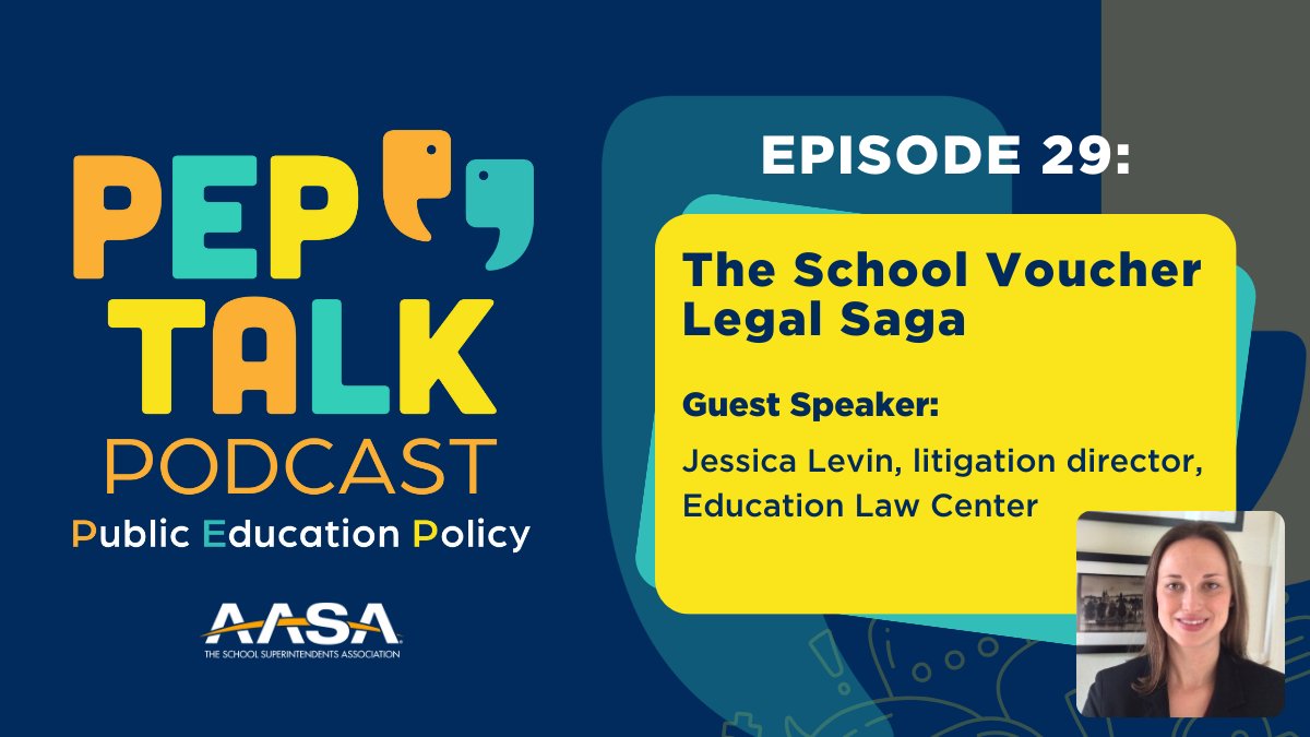 Hot off the presses, it's a new episode of #PEPTalk! This week, @k_sturdevant spoke with Jessica Levin at @EdLawCenter all about the school voucher program in states. Check it out now, with plenty of resources from @pfpsorg! aasa.org/resources/reso…