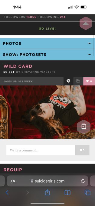 One week 😍 @SuicideGirls https://t.co/lp3IjnQ095<a class="tags" href="/tag/suicidegirls">@suicidegirls</a><a href="/tag/newprofilepic"class="tags"><span>#newprofilepic</span></a>