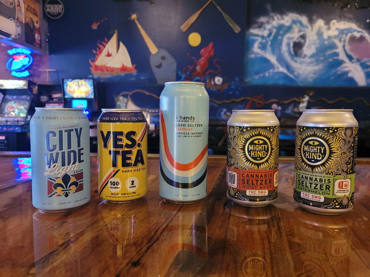 Maximum Refreshment, Maximum Spring Time! This just in! @4HandsBrewingCo - City Wide Light, Yes Tea, Sparkler Hard Seltzer @bemightykind - Root Beer and Watermelon 5mg THC Seltzer