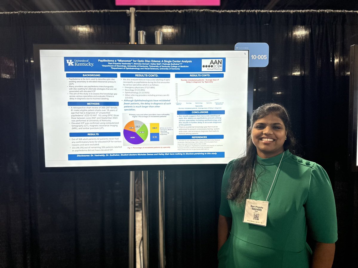 This year we had lot to present and collaborate with multiple faculty @NeuroUky from telehealth to misdiagnosis due to wrong labeling to Dysferlinopathy. @RutaYardi @SallyMathiasMD1 @paddysudha @YS20162021 Very productive #AAN2024 @AANmember