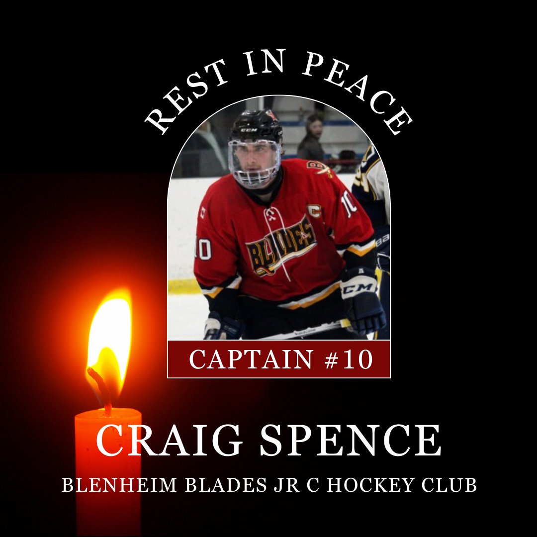 Lakefield Chiefs (@chiefs_jrc) on Twitter photo The Lakefield Chiefs would like to extend heartfelt condolences to the family, friends, teammates, and Blenheim Blades community for the loss of their Jr. C Captain #10 Craig Spence. Our thoughts and prayers are with you all.
Photo Credit: <a href="/BlenheimBlades/">Blenheim Blades</a> The Lakefield Chiefs would like to extend heartfelt condolences to the family, friends, teammates, and Blenheim Blades community for the loss of their Jr. C Captain #10 Craig Spence. Our thoughts and prayers are with you all.
Photo Credit: <a href="/BlenheimBlades/">Blenheim Blades</a>