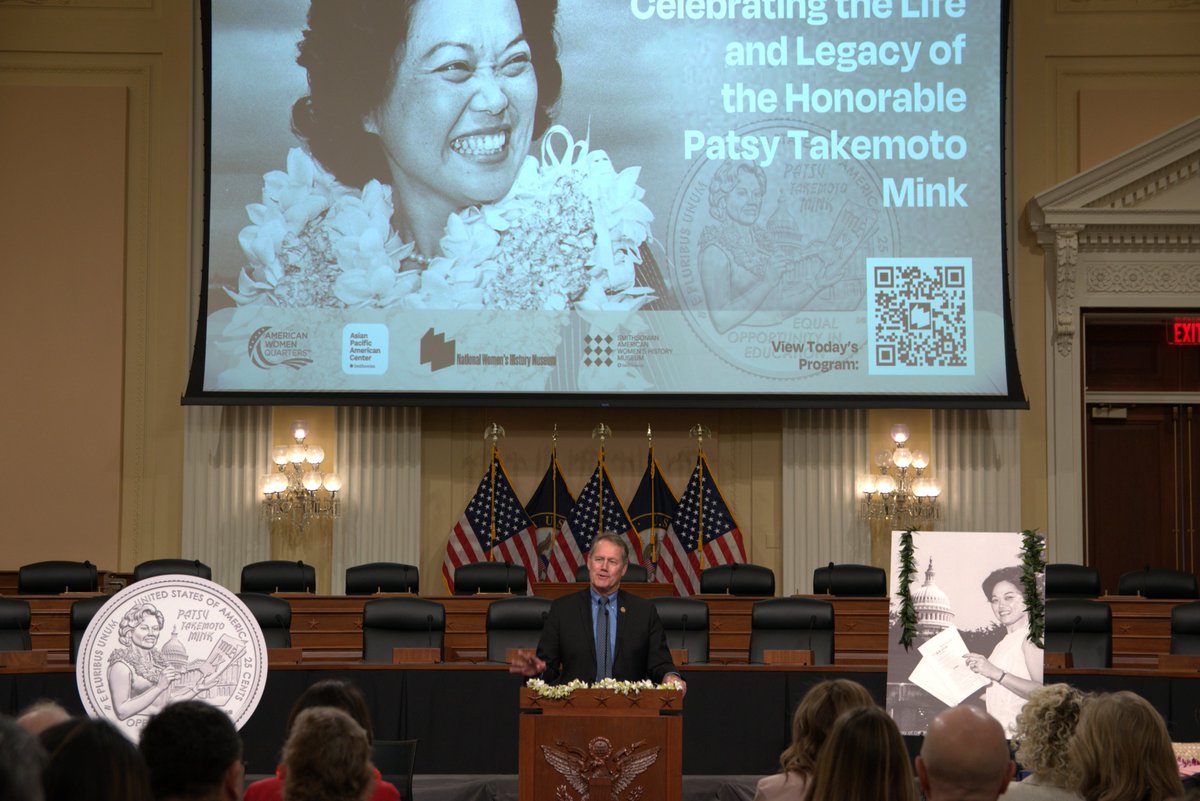 RepEdCase's tweet photo. “Historic Change.” I was very honored to join Senator Hirono, Rep. Tokuda, Rep. Judy Chu of California, Gwendolyn Mink, the US Mint and many others at the commemorative release of the Patsy Mink quarter as one of the 2024 American Women quarter collection. #patsymink #HerQuarter https://t.co/9bJsHxDJ2U