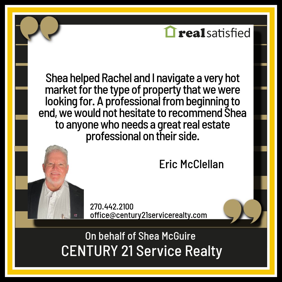 Another Great Experience with Shea!

#RealSatisfied #realtor #realestate #paducahrealestate #westkentuckyrealestate #lakesrealestate #4riversrealestate #bentonrealestate #murrayrealestate #mayfieldrealestate  #century21 #Century21servicerealty #communityfirst #C21 #C21Service