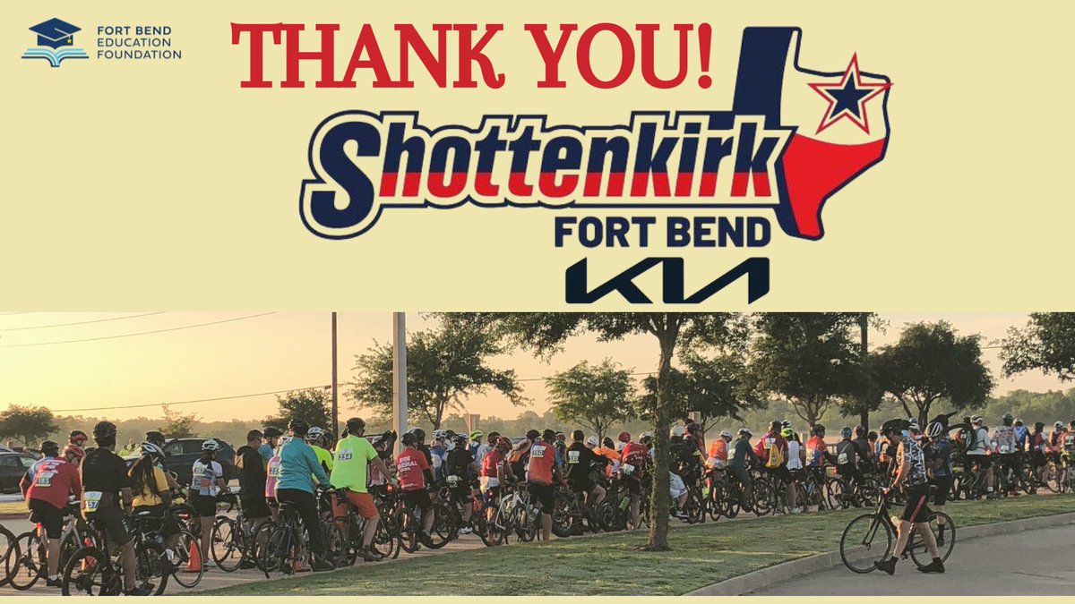 A big shout-out to our 2024 Education Expedition presenter, Shottenkirk Kia Fort Bend! With your generous support, this year’s bike ride netted nearly $30,000 for our Grants to Teachers and Schools program! Bravo and many thanks! #fbefgivesthanks24