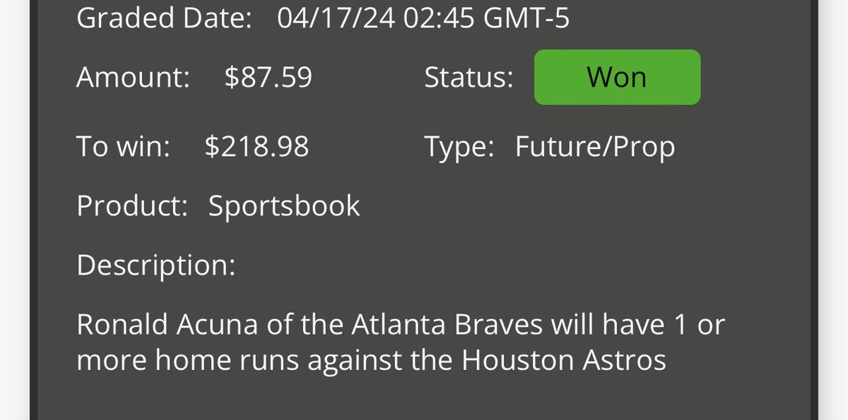 Adam27120851's tweet photo. Ronald Acuna HR!!! https://t.co/8qWWzYuiPb