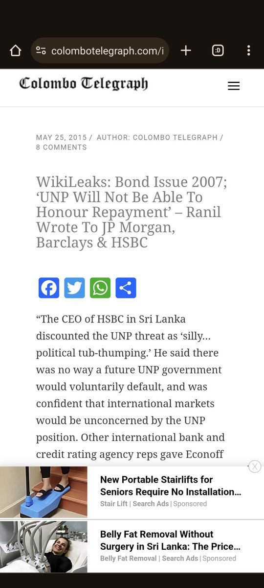 @EvilSavior7 What's even more ironic is when Mahinda Rajapakse's government went for ISBs in 2007 Ranil Wickremasinghe apparently wrote to JP Morgan, Barclays and HSBC saying he won't pay back the loan if UNP comes to power before the expiry date in 2017.