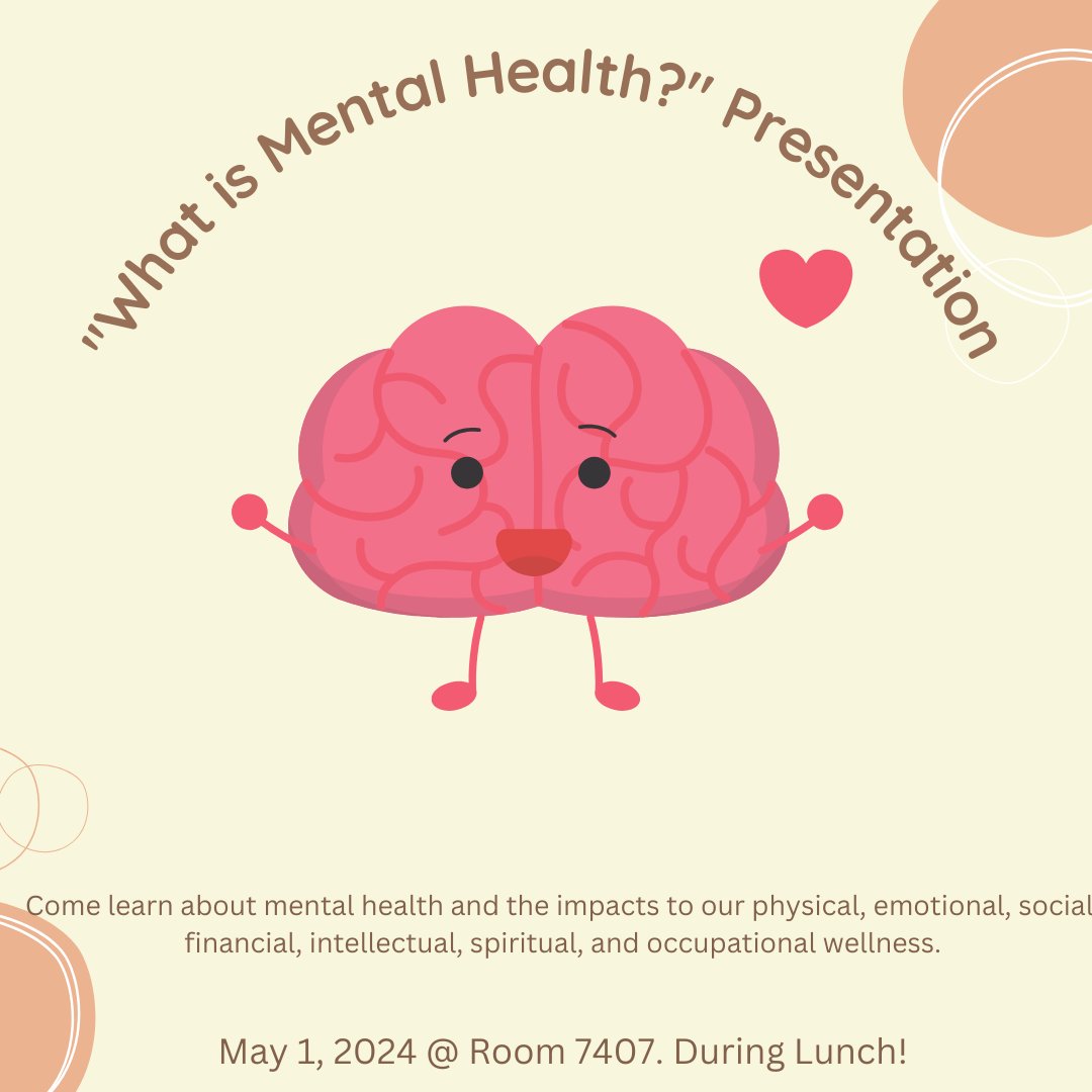 In honor of Mental Health Awareness Month, we'll be going over the basics of mental health! #proudtobelbusd #wellnesscenter