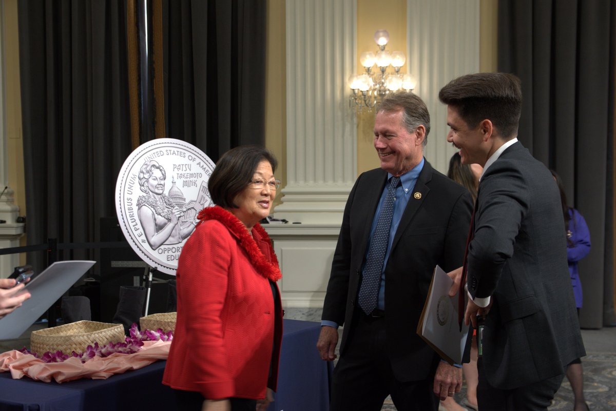 RepEdCase's tweet photo. “Historic Change.” I was very honored to join Senator Hirono, Rep. Tokuda, Rep. Judy Chu of California, Gwendolyn Mink, the US Mint and many others at the commemorative release of the Patsy Mink quarter as one of the 2024 American Women quarter collection. #patsymink #HerQuarter https://t.co/9bJsHxDJ2U