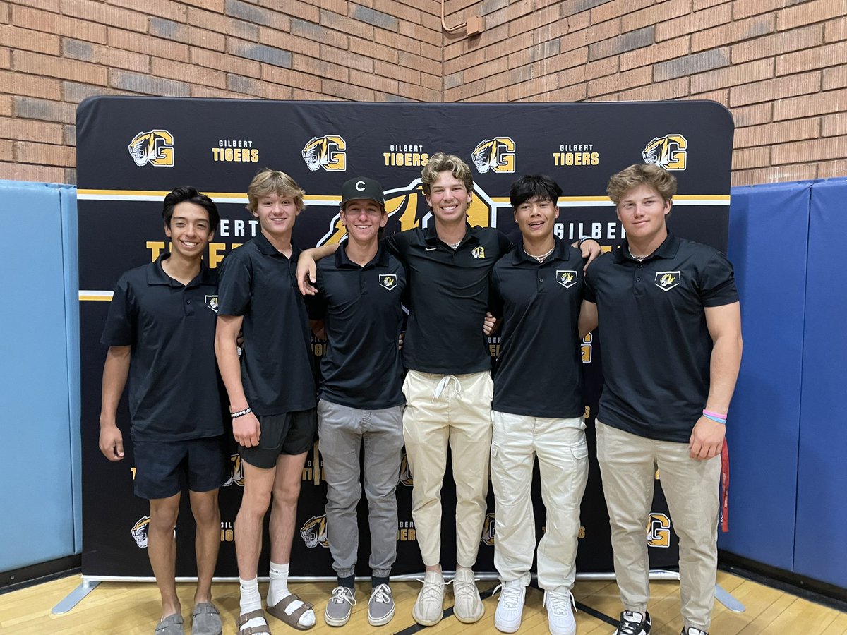 Congrats to all seniors recognized today at the senior awards banquet. <a href="/GHSBaseballAZ/">GilbertTigerBaseballAZ</a> had 8 players recognized!  
<a href="/PriestSteadman5/">Priest Steadman</a> 
<a href="/DrewJohnson2024/">Drew Johnson</a> 
<a href="/Drew_Heinze09/">Drew Heinze</a> 
<a href="/brscott23/">Brayden Scott</a> 
<a href="/DannyHesse3/">Danny Hesse</a> 
<a href="/JustinParkes7/">Justin Parkes</a> 
<a href="/MattyGonzales2/">Ma</a> 
<a href="/DJGuerrero05/">DJ Guerrero</a>