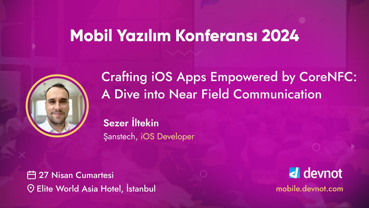 Sezer İltekin 27 Nisan Cumartesi günü Mobil Yazılım Konferansı 2024'te. Detaylar ve kayıt için: mobile.devnot.com