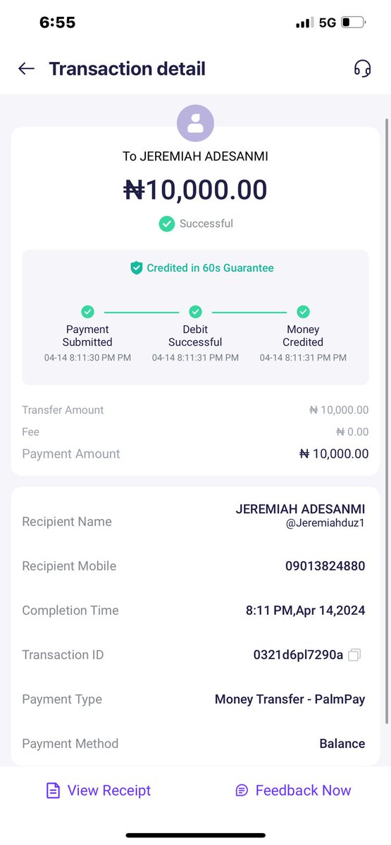 Emmyran31348987's tweet photo. @DanielRegha @palmpay_ng  I sent money on Sunday to my friend! It went successfully from my end but he didn’t receive the money up till now!!! What’s really going on with you guys!! https://t.co/DonxESCjkf