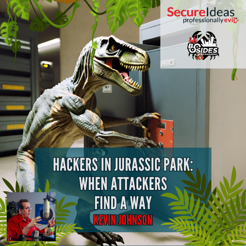 secureideas's tweet photo. 🌿 Kevin Johnson's session, "Hackers in Jurassic Park: When Attackers Find a Way", will decode how breaches happen in the most fortified environments.
 #ProfessionallyEvil #BSidesCharm #SecureIdeas #InfoSec #CyberSecurity
 https://t.co/cok5P0ZqKC https://t.co/4k6RpiPh90