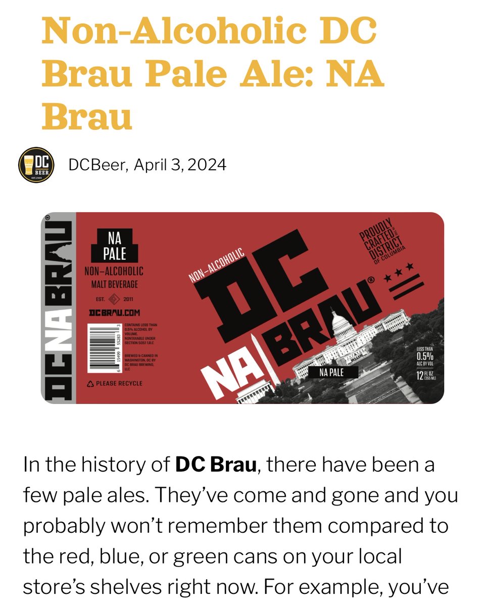 The buzz is about no buzz! 🐝 Get the inside story on NA Brau with @DCBeer - read more at dcbeer.com/2024/04/03/non…