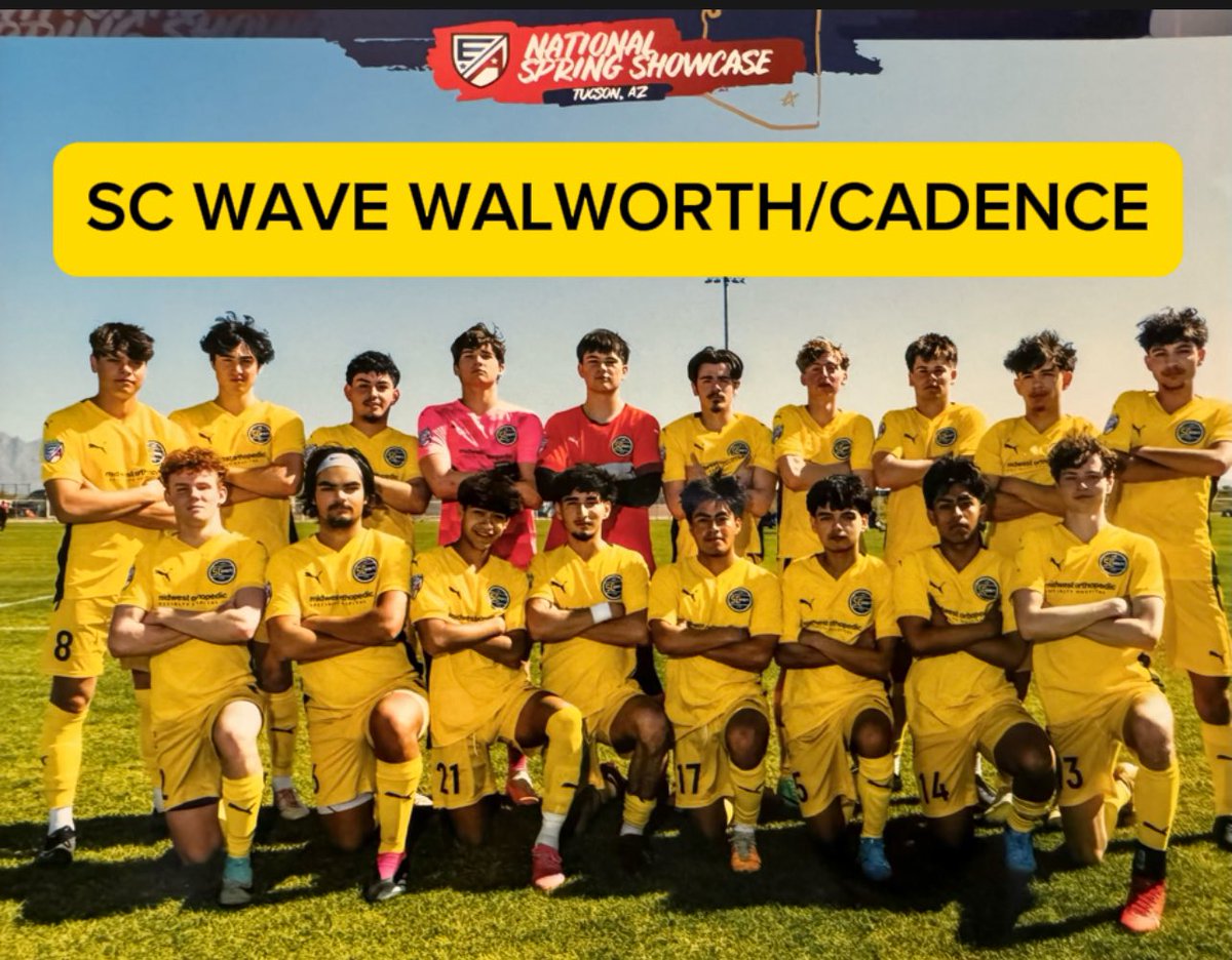 SCWAVEROC's tweet photo. Congratulations to SC Wave Walworth/Cadence U19 Boys who won all 3 matches at the EAL Showcase in Arizona!!!!

This puts them in 3rd for EA National standings for Mid-America, 1 spot outside of the playoffs (the chase is on)!!! https://t.co/myW4gIv1od
