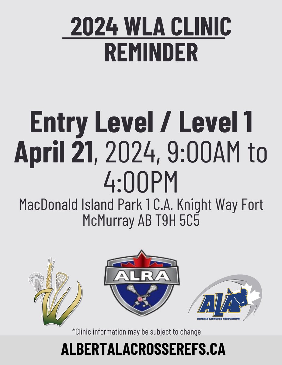 Wheatland you have your last 2 clinics this weekend! Make sure to register by 11:59 PM tonight to secure a spot!