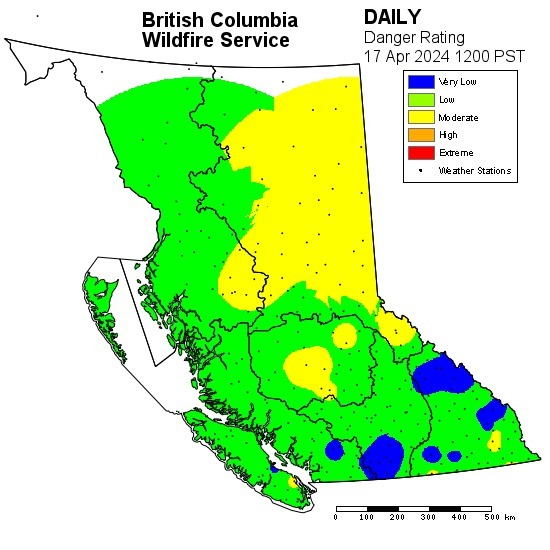BC Fire Risk for Today - BC Wildfire Service - The fire danger rating (i.e. the risk of a wildfire starting) for the province is updated daily at approximately 2 pm. - What the danger class ratings mean Low: Fires may start easily and spread quickly but … ift.tt/60sSBKz