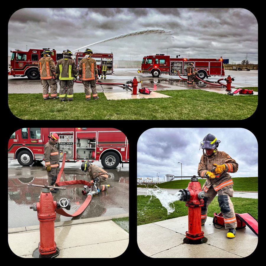 MississaugaFES's tweet photo. Out conducting pump ops with the Recruits today. We focused on hydrant  connections and flowing water with the master stream. https://t.co/ZY4Fl8jVWZ