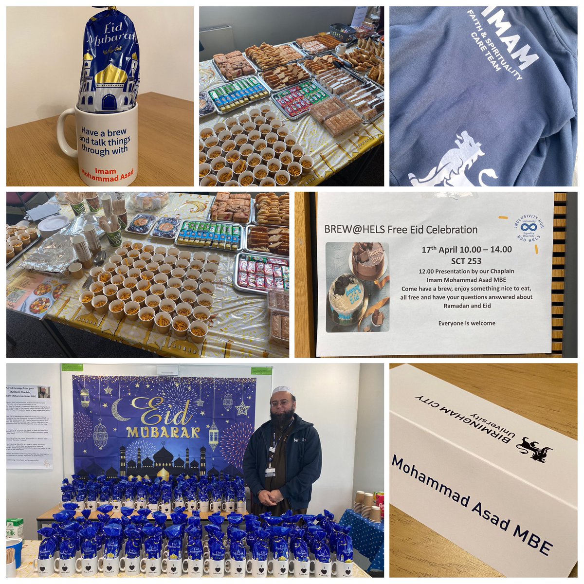 A meaningful and all inclusive #Eid Celebration @MyBCU with great hospitality, lead by @BarbaraHowardH1 & Nick Gee. Lovely to witness the amazing difference they are making with their BREW@HELS ✨🌙 @BCUHELS @BCUPressOffice