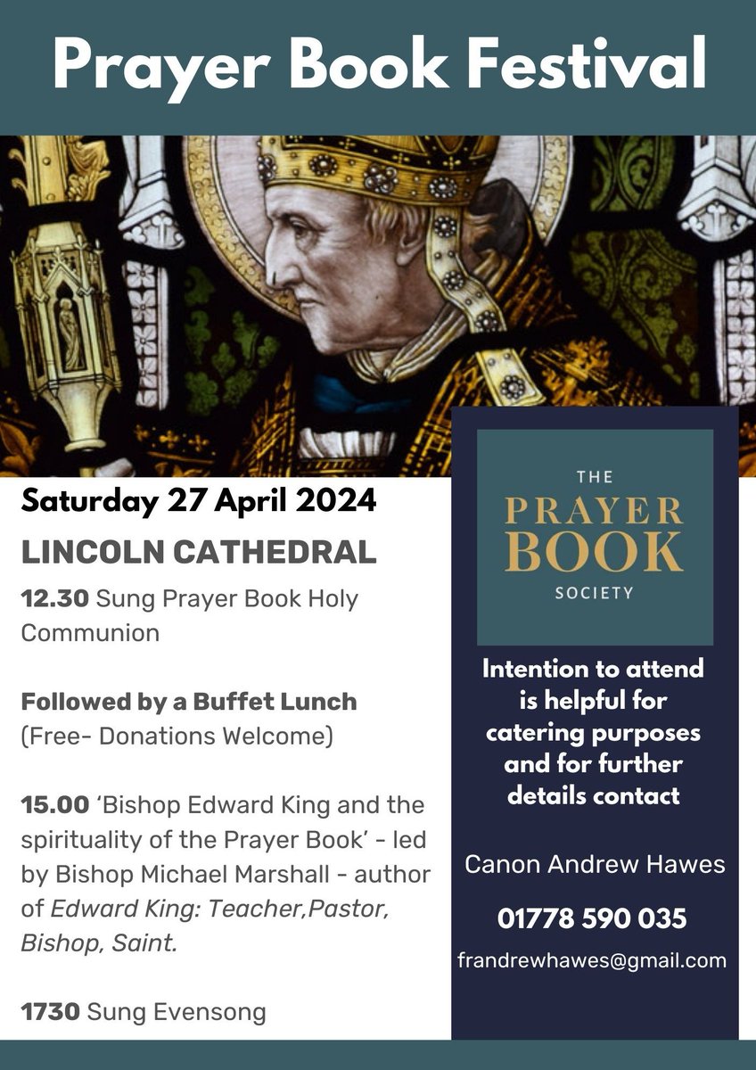 Much looking forward to speaking at this @prayerbook_soc festival in the magnificent setting of @LincsCathedral. You don't need to be a PBS member to come along. We would love to see you there. @CofELincoln @churchofengland