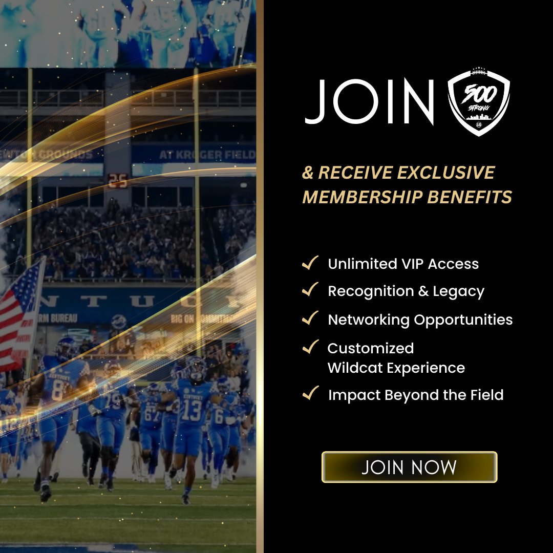 Kentucky Football (@ukfootball) on Twitter photo The LAST chance to secure your spot in the <a href="/The15Club_nil/">The 15 Club</a> "500 Strong" is April 30.
Get your tickets for the exclusive members-only <a href="/johnlegend/">John Legend</a> event presented by <a href="/lexuslexington1/">Lexus of Lexington</a>
kentucky15.com/500strong/ The LAST chance to secure your spot in the <a href="/The15Club_nil/">The 15 Club</a> "500 Strong" is April 30.
Get your tickets for the exclusive members-only <a href="/johnlegend/">John Legend</a> event presented by <a href="/lexuslexington1/">Lexus of Lexington</a>
kentucky15.com/500strong/