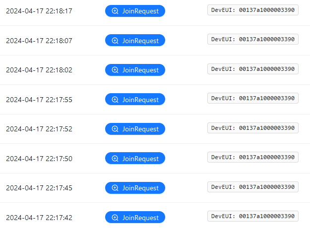 Quick heads up to all the @LoRaAlliance ecosystem users out there regarding the following DevEUI: 00137a1000003390.

Sending every 3-7s, spooling through all channels is unhelpful, even with 8.1 billion timeslots available...

Looks like the device is mobile, based on changing