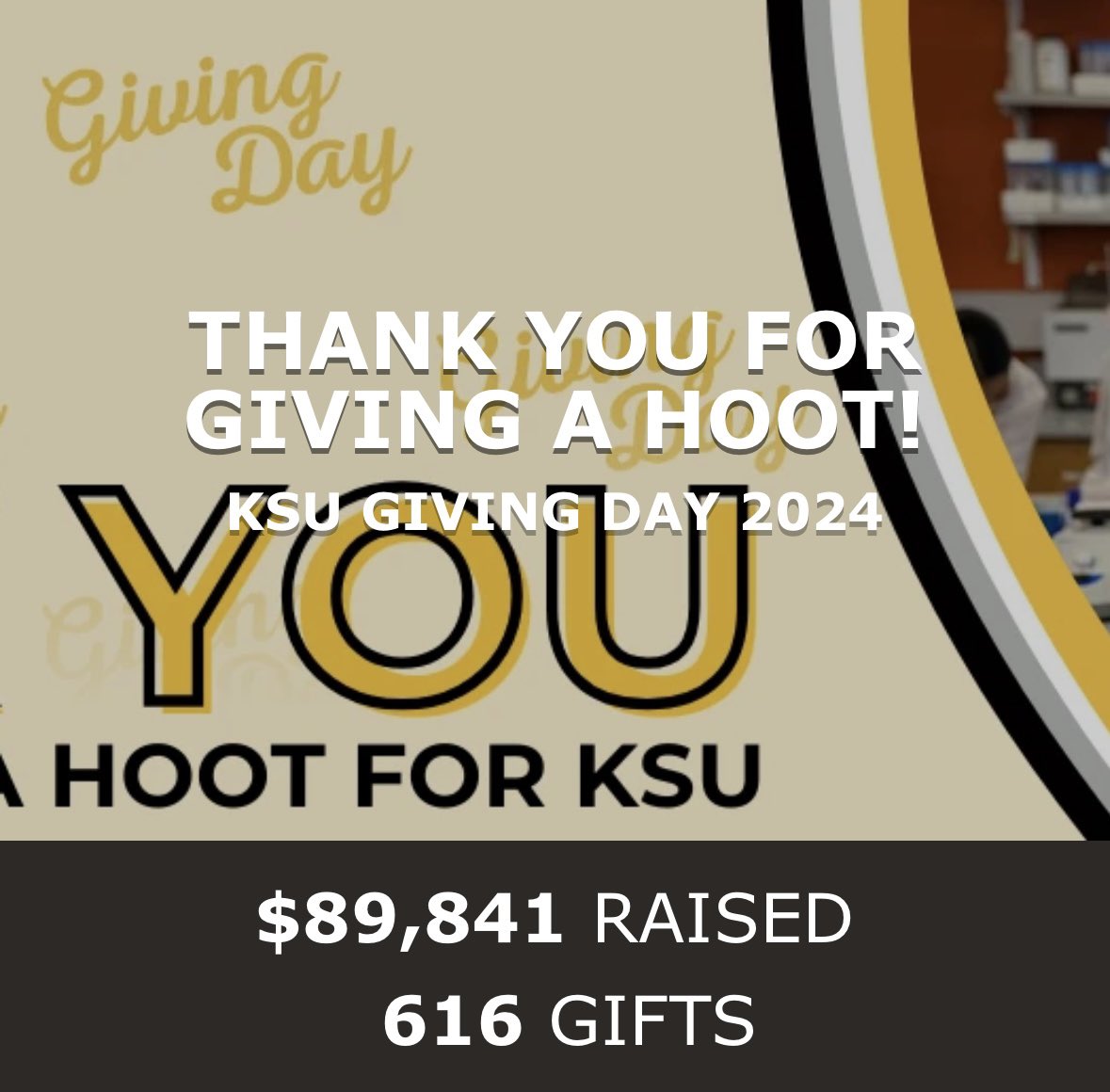 #GiveAHoot 

Kennesaw State is on the rise. Donate today!