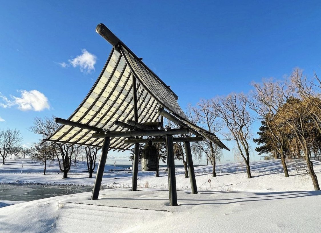 The Japanese Canadian Centennial Bell at Ontario Place on the West Island was a special spot for many reasons - the belfry was designed by Raymond Moriyama.