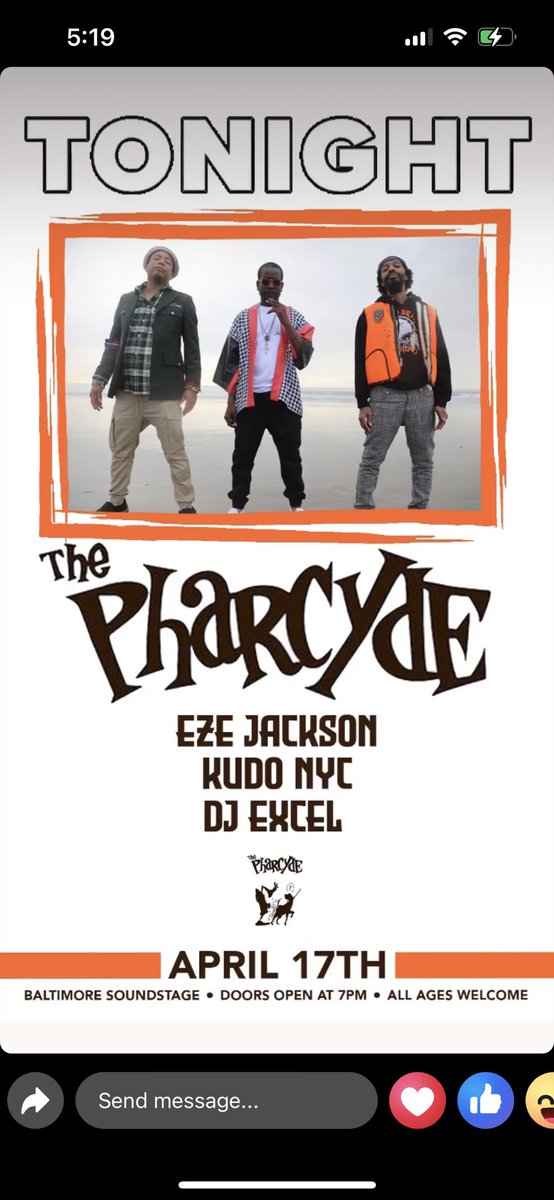 If you're in the Baltimore area today and like real Hiphop come check out Hiphop Legends @thepharcyde at  @BmoreSoundstage 
#Baltimore #HiphopShows #DMV