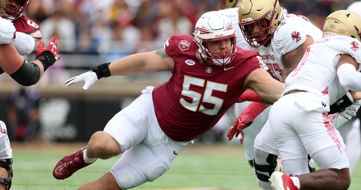 With the 38th pick in the #2024NFLMockDraft, the #TennesseeTitans select:

Braden Fiske, DT, Florida State

The #CarolinaPanthers are OTC