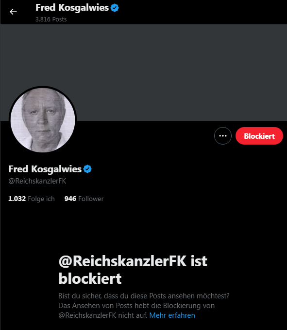 ⚠️Leute, überprüft mal ob ihr dem folgt. Ich sag nur Antisemitismus und sowas gehört weg in die Blockhütte! @ReichskanzlerFK