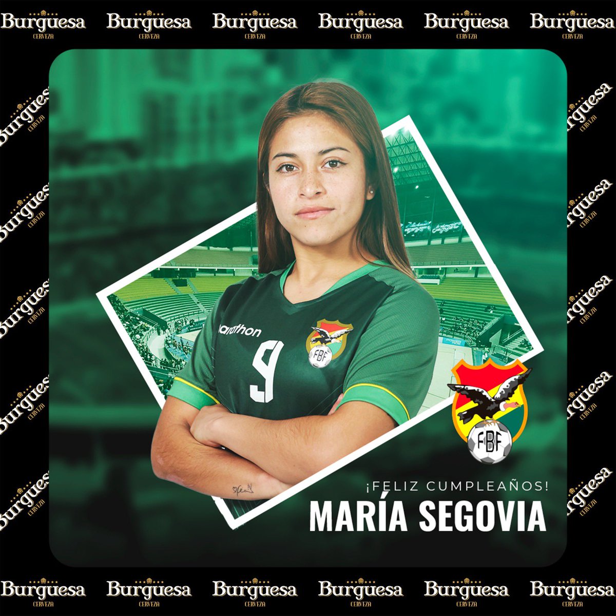 🇧🇴👑¡FELIZ CUMPLEAÑOS!👏 Hoy celebramos el cumpleaños de Segovia Maria, delantera de de nuestra selección Femenina🎂 !Muchas felicidades y los mejores deseos!⚽ #ALaVerdeSiempre❤️💛💚 #FBFtrabajando
