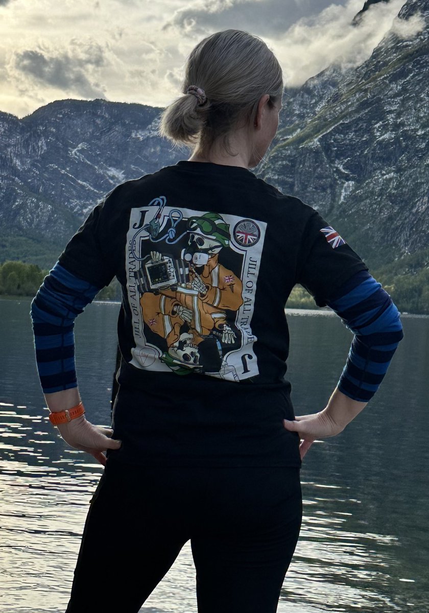 I’m so pleased with my bespoke t-shirt design from The Soteria Group. It represents the special elements that make up being the only nurse in UKISAR. And showing it off by Lake Bohinj makes it more special @UK_ISAR_TEAM @TheSoteriaGroup #proud