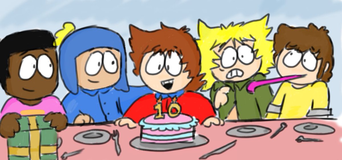 More senseless, messy (and very late) art for Clyde’s birthday Craig is 100% gonna slam his head in the cake Also I’ll get to those drawing requests eventually, I’m honestly just doodling to distract myself from the thought of having to quit my job tonight lmaaaooo