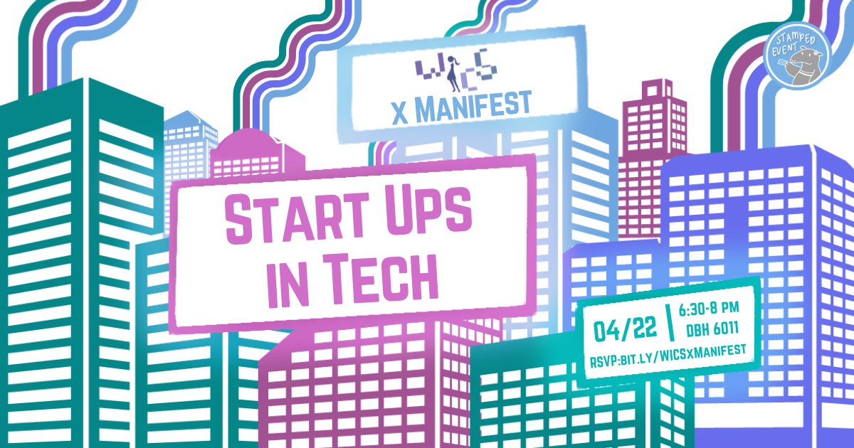 Join us for an exciting tech startup idea pitch event where WICS and Manifest members team up to create innovative start-ups! Get inspired and support the future of tech with us in DBH 6011 this Monday from 6:30 - 8:00 pm! 
RSVP: bit.ly/WICSxManifest