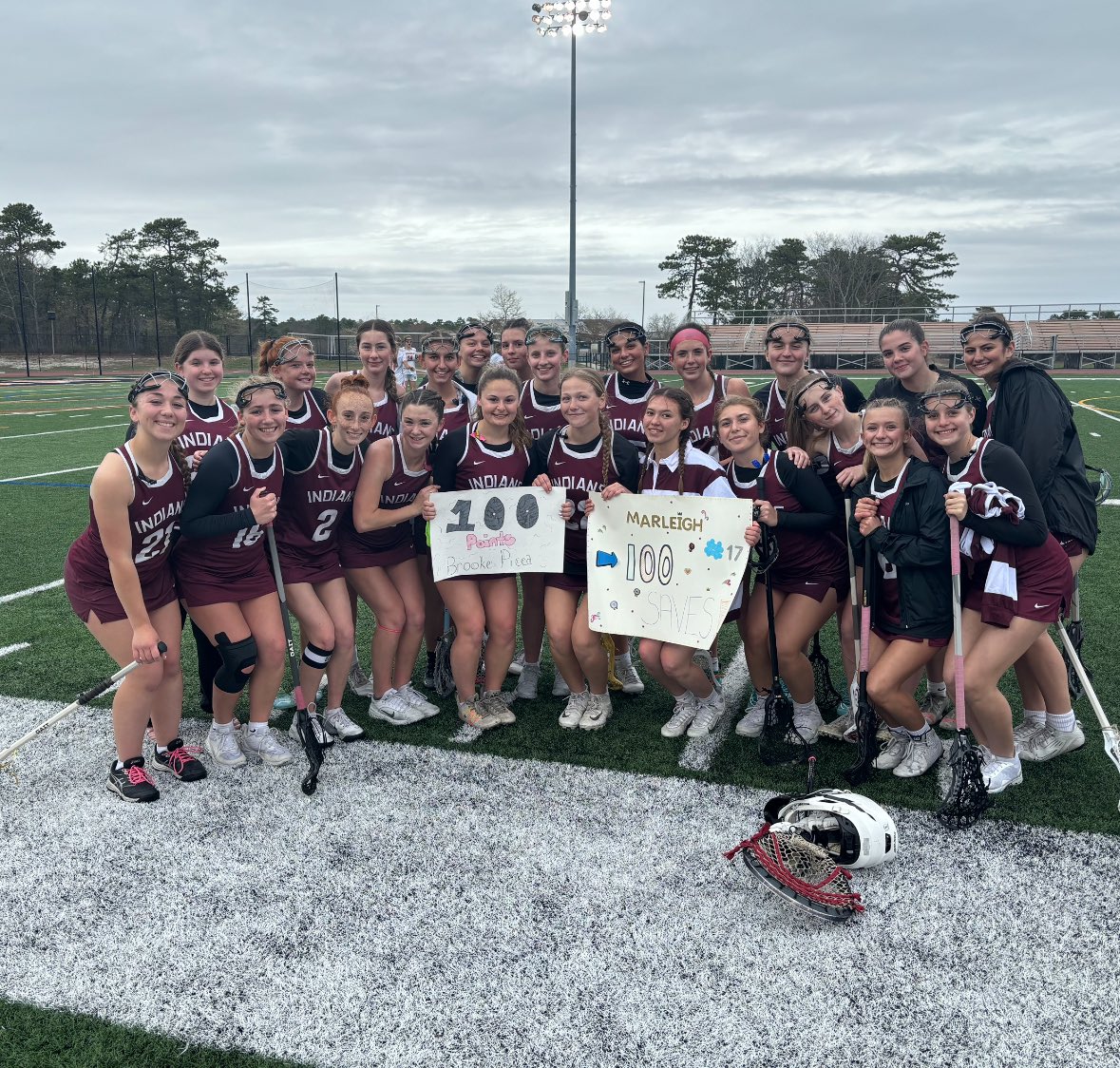 Shout out to Junior Brooke Picca for her 100th career point and Junior Marleigh Burritt for her 100th career save today!